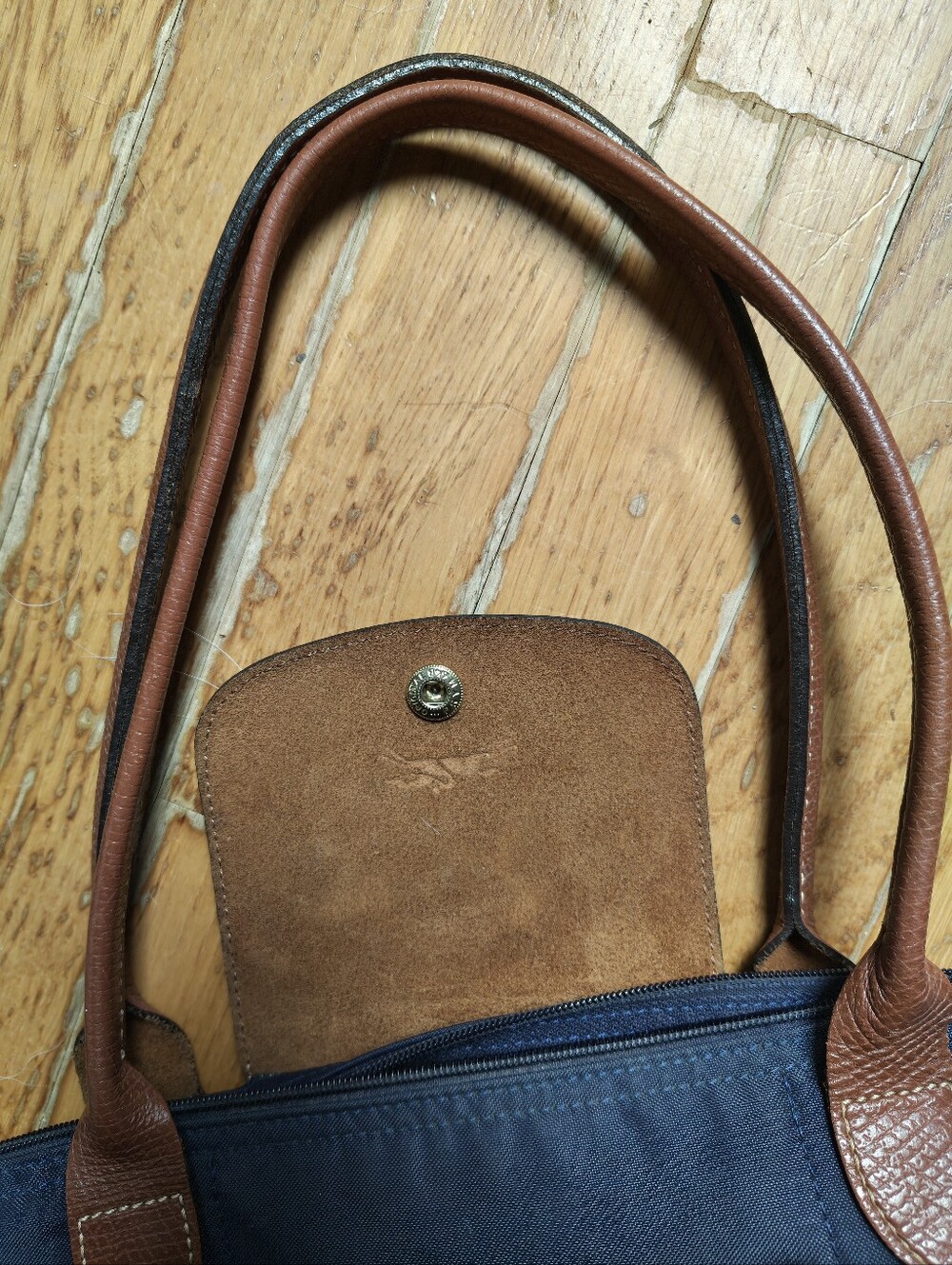 Longchamp Le Pliage Navy Medium Tote Made In France - Picture 8 of 13